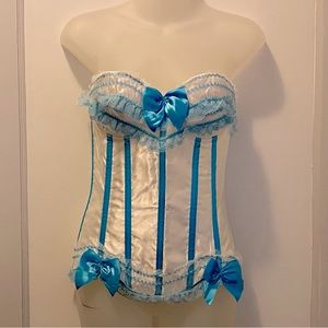 Adorable White & Aqua Corset